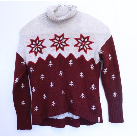 Vintage Woolrich Fair Isle Wool Sweater Womens‎ XL Winter Pattern Mock Neck - Picture 1 of 8
